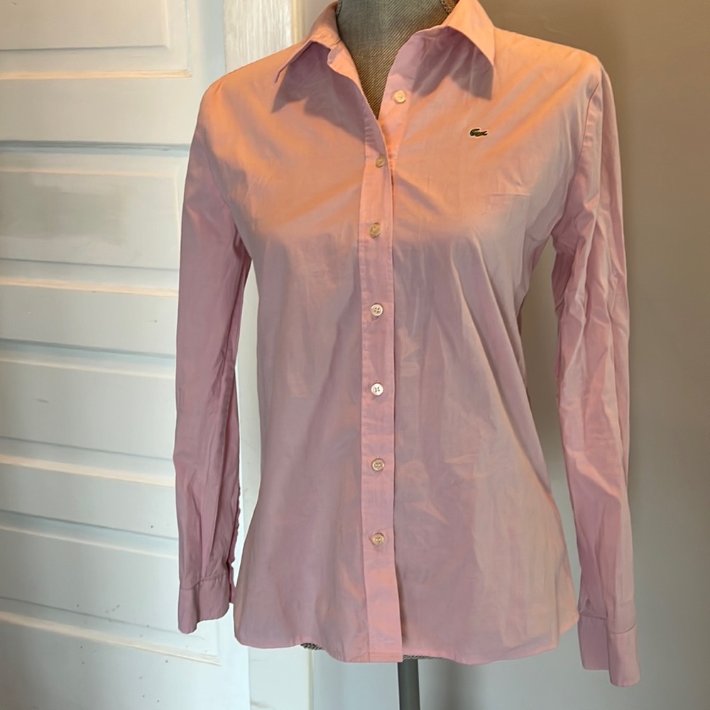 Lacoste EUC pink button down. Size 38 EUR